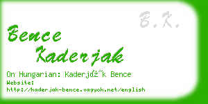 bence kaderjak business card